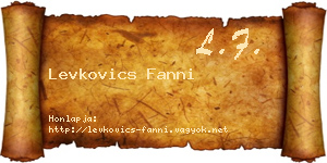 Levkovics Fanni névjegykártya